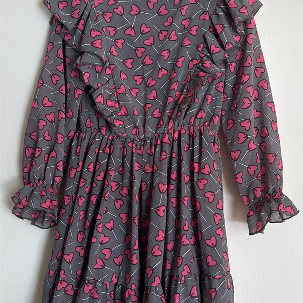 Mayoral Gray and Pink Heart Dress
